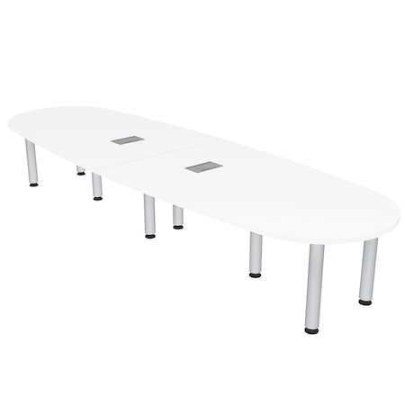 Skutchi Designs 45 in W, 144 in L, 29 in H, Engineered Wood Top, White H-BOVL-46143PT-09-EL